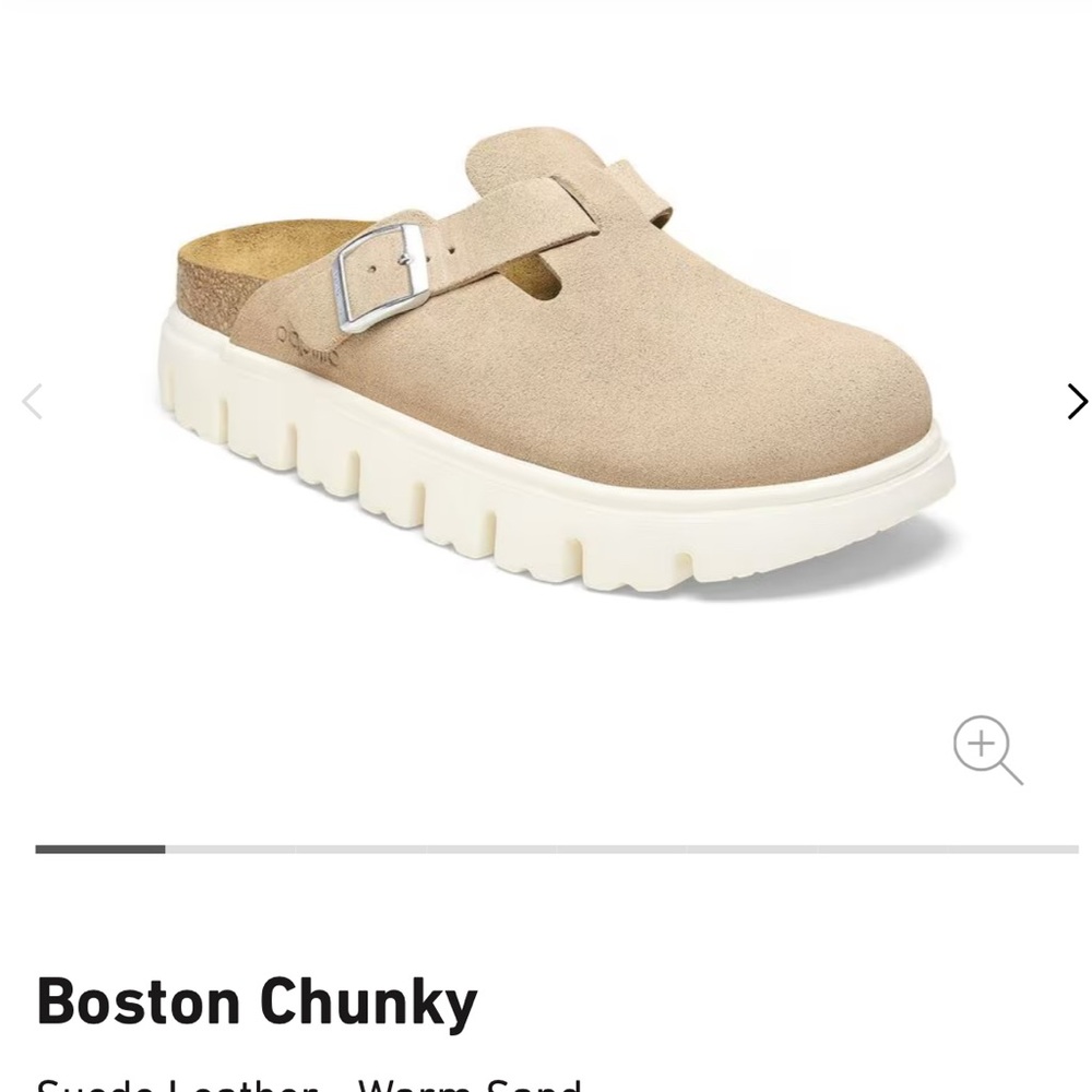 NWT Birkenstock Boston Chunky Suede Clogs in Sand